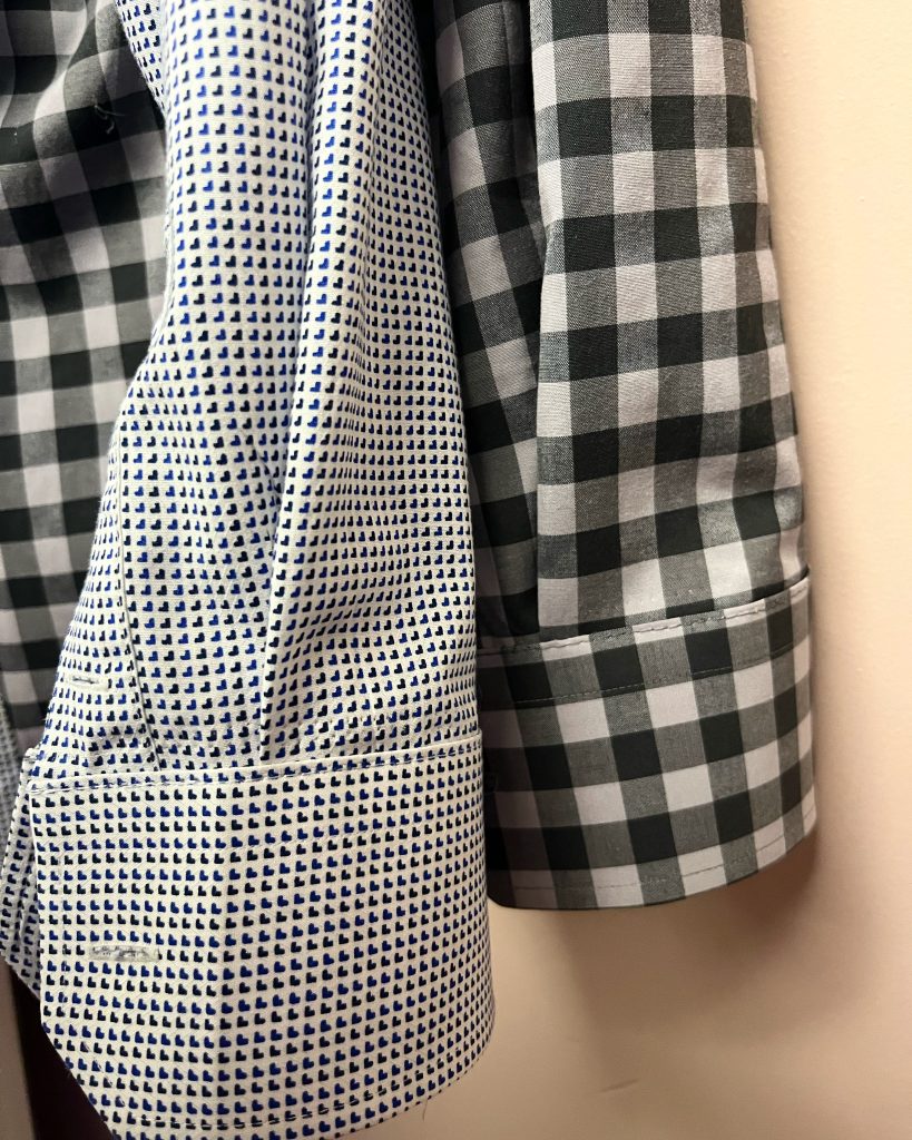 Men's button-down sleeves shortened