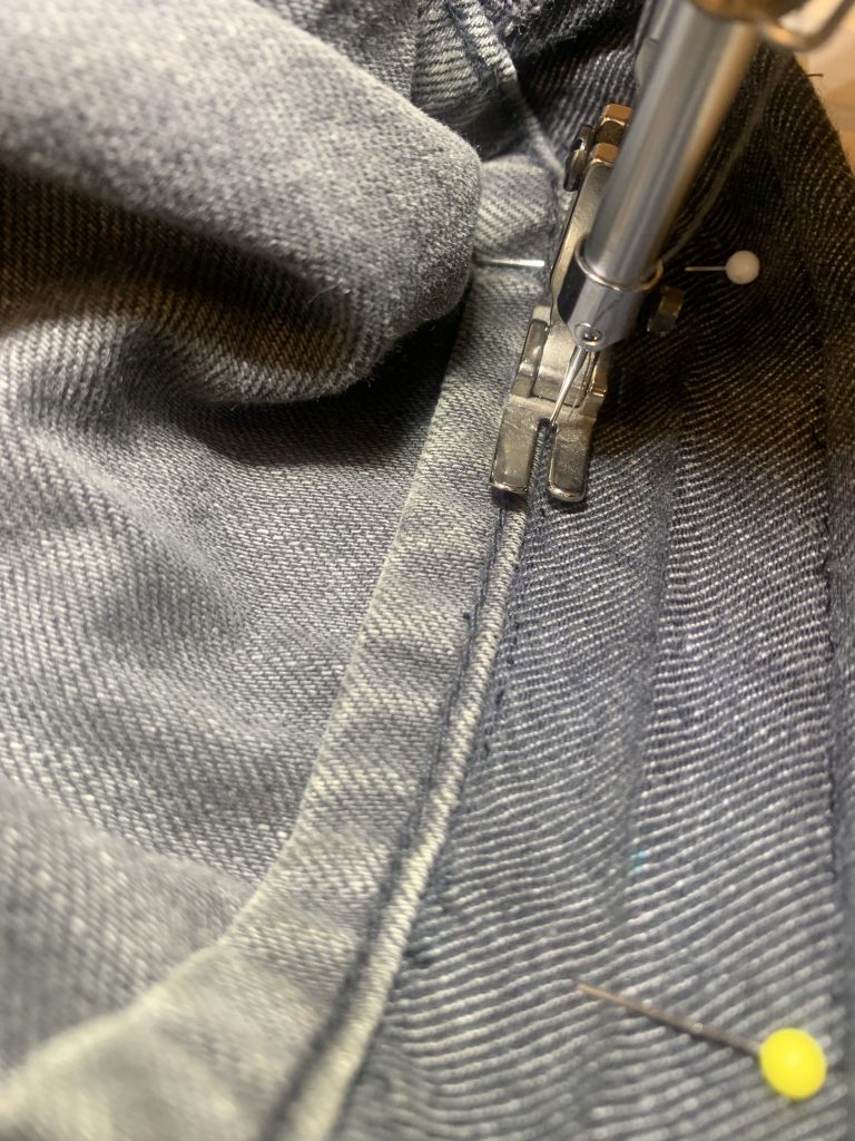 Original hem on jeans