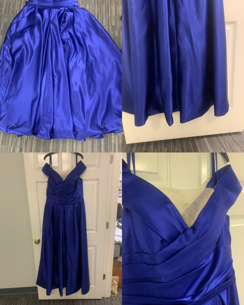 Formal dress hem